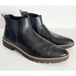 Ecco Women's Incise Tailored Chelse Ankle Boots Sz 40 EU 9 US Black Leather Goth